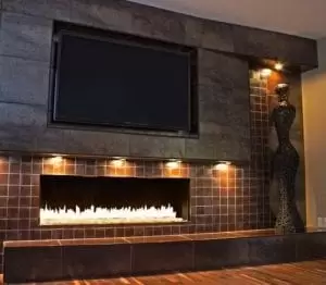 Fireplace and TV mantel combo