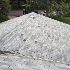 Hail damage on a tiled roof 